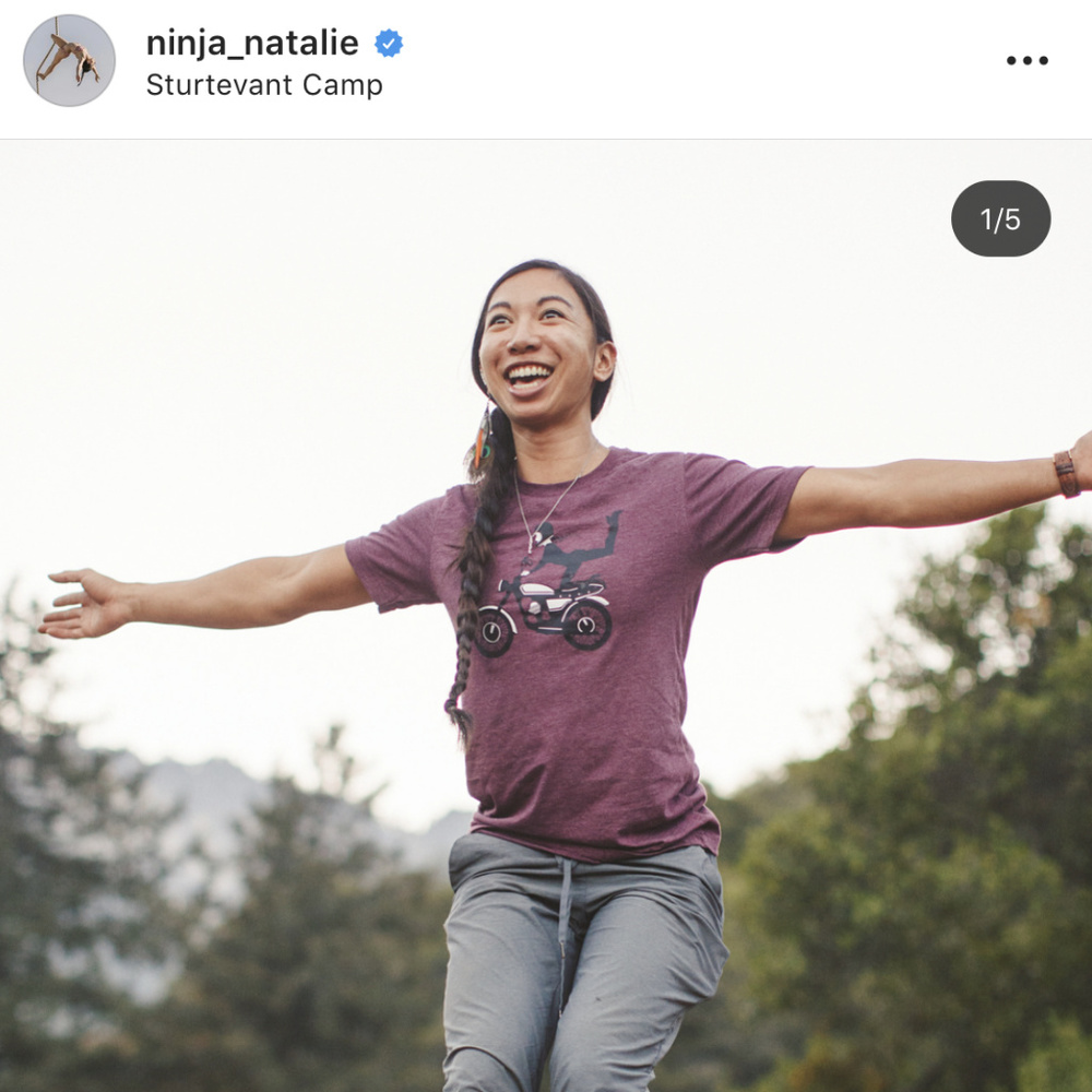 Ninja Natalie Moto Maroon Purple T-shirt